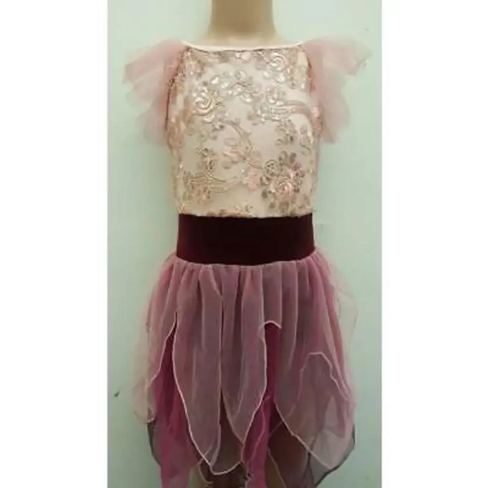 Pre-Owned Dance Costume Curtain Call E1988 Large Child Pink Lyrical